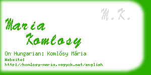 maria komlosy business card