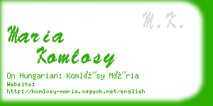 maria komlosy business card